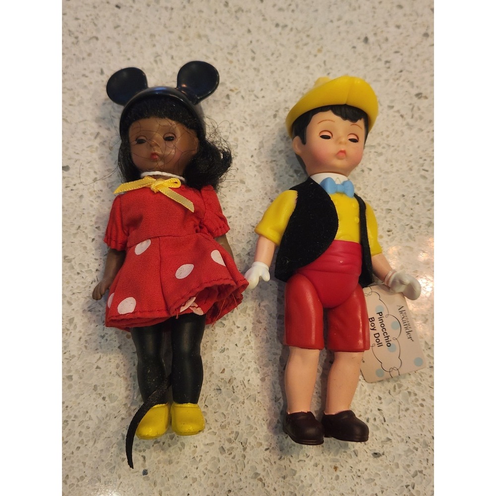 Madame Alexander 2004 Mcdonalds Disney Pinocchio And Minnie Plastic Toys Flutter